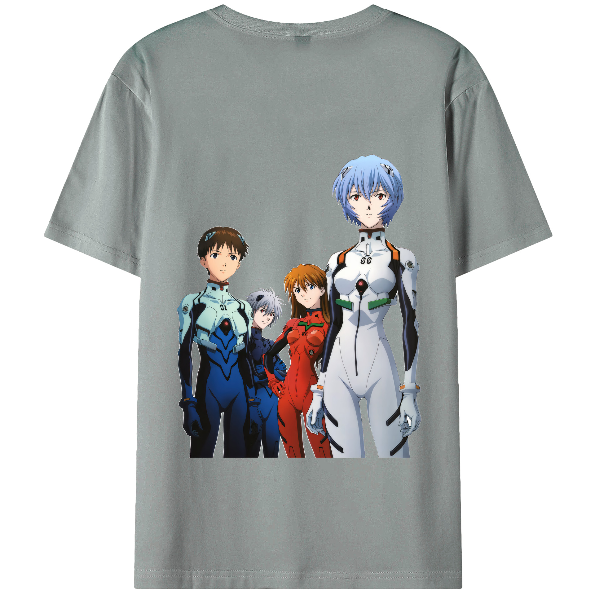 （画像用） EVA 新世紀エヴァンゲリオン 綿100％ メンズ半袖Tシャツ（バックプリント） 通気性